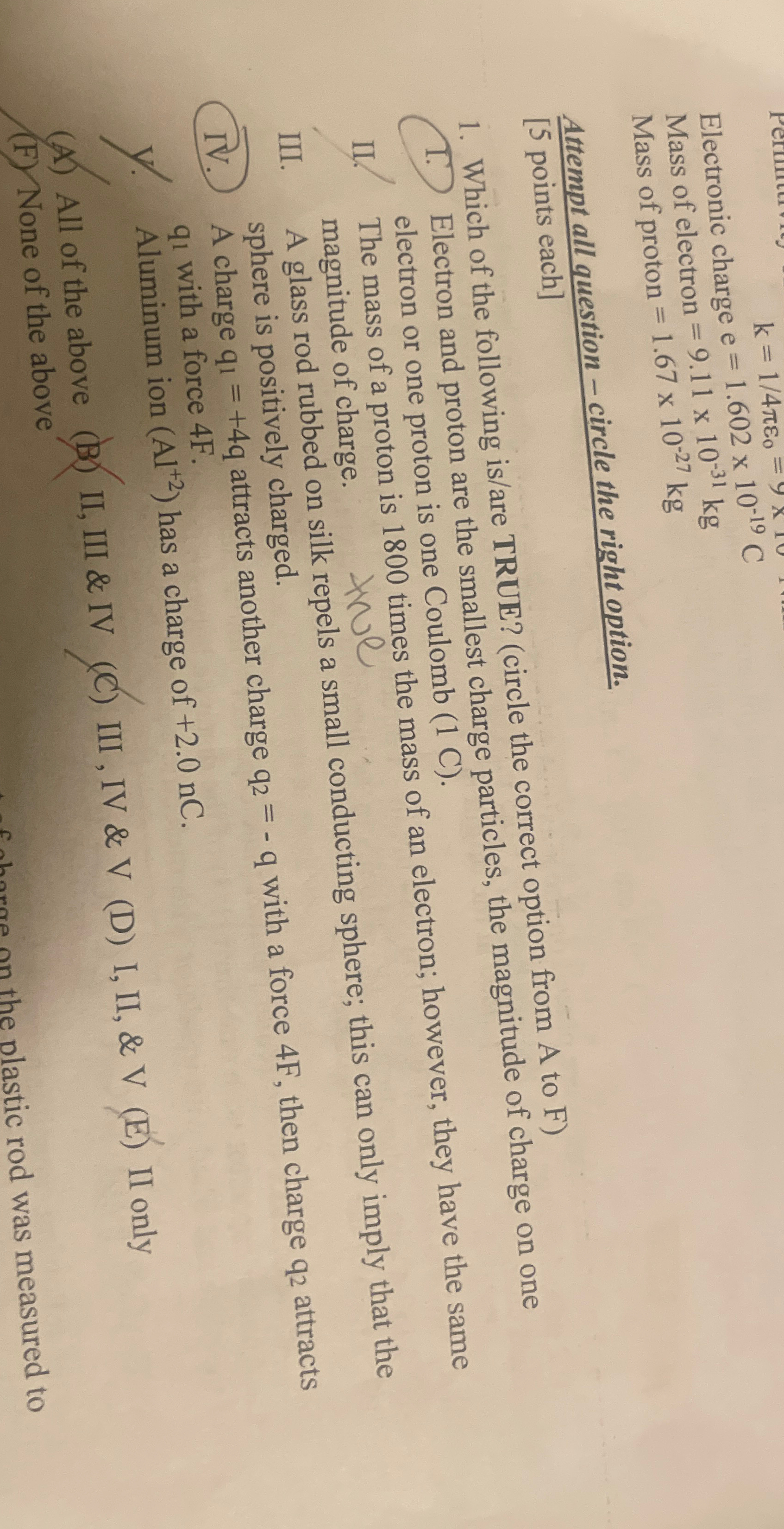 k = 1 4 0 Electronic charge e = 1 . 6 0 2 1 0 - 1