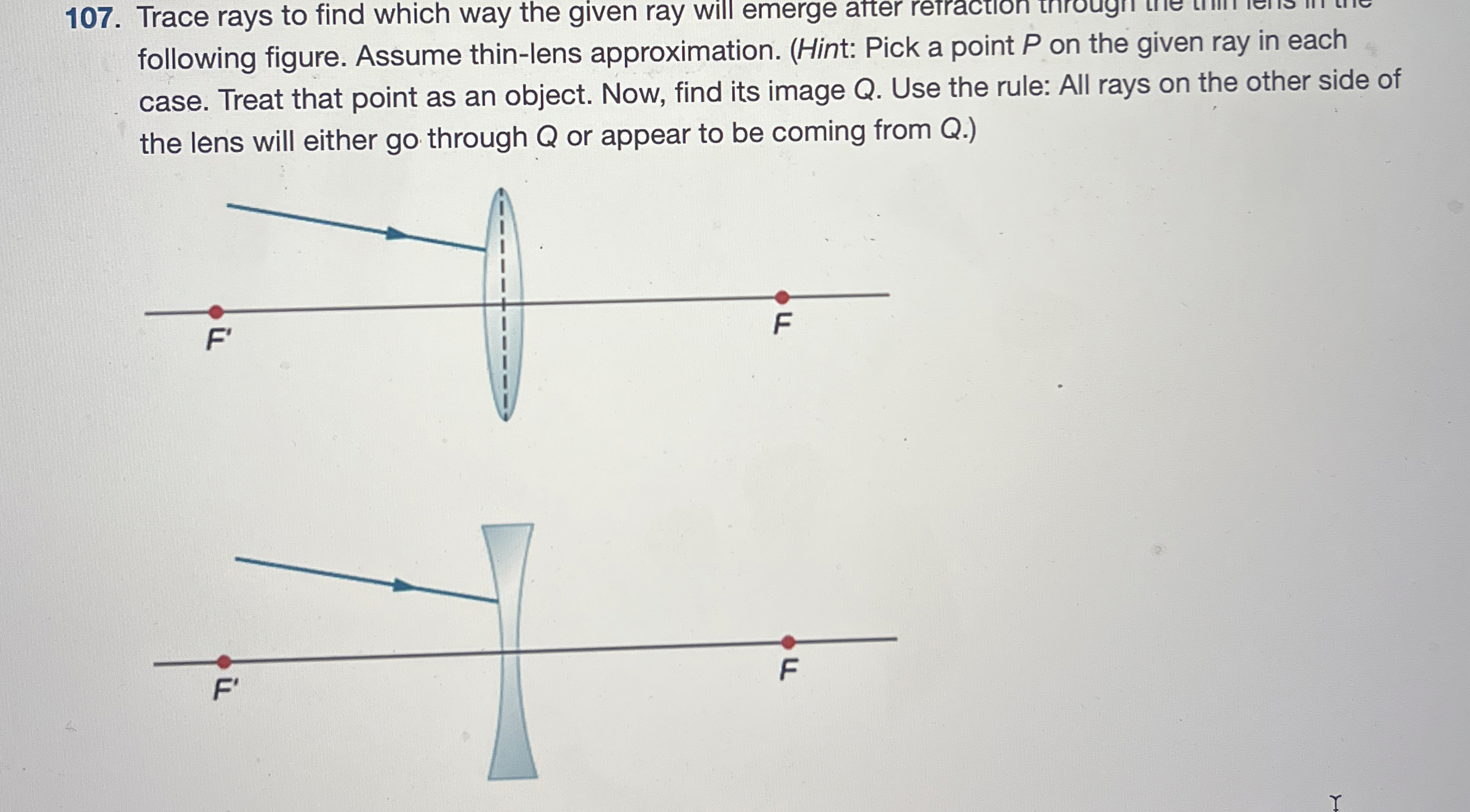 Trace rays to find which way the given ray will