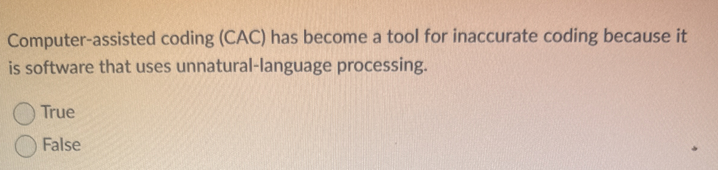 Computer - assisted coding ( CAC ) has become a