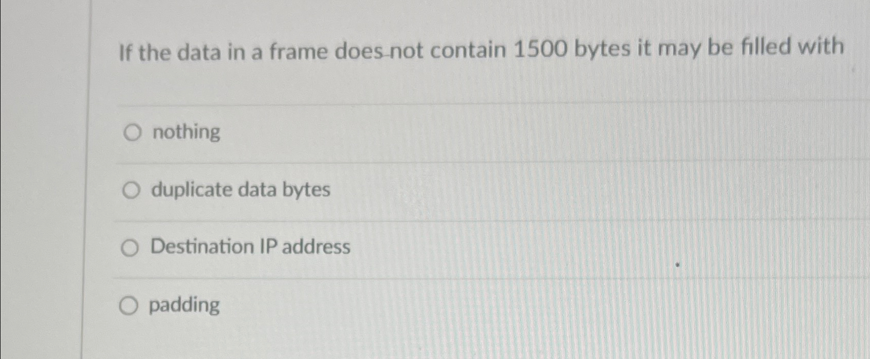 If the data in a frame does not contain 1 5 0 0