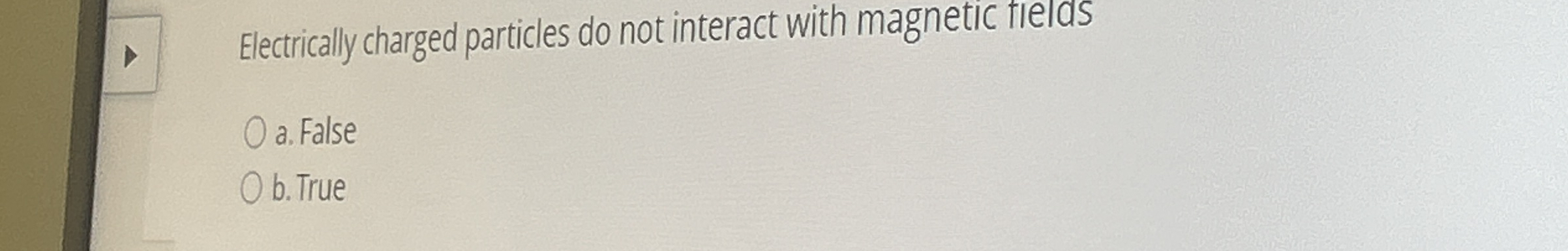Electrically charged particles do not interact