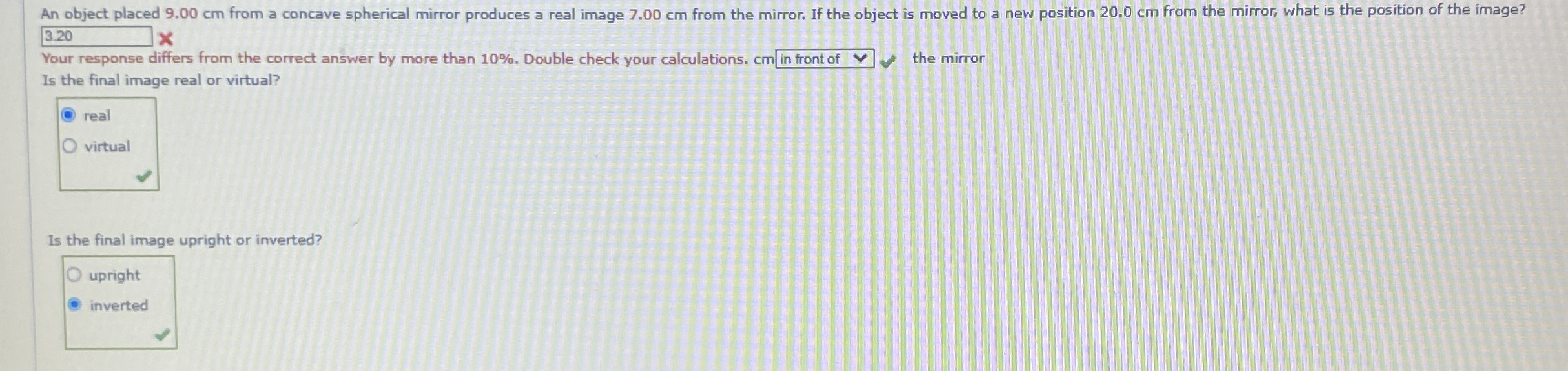 Your response differs from the correct answer by