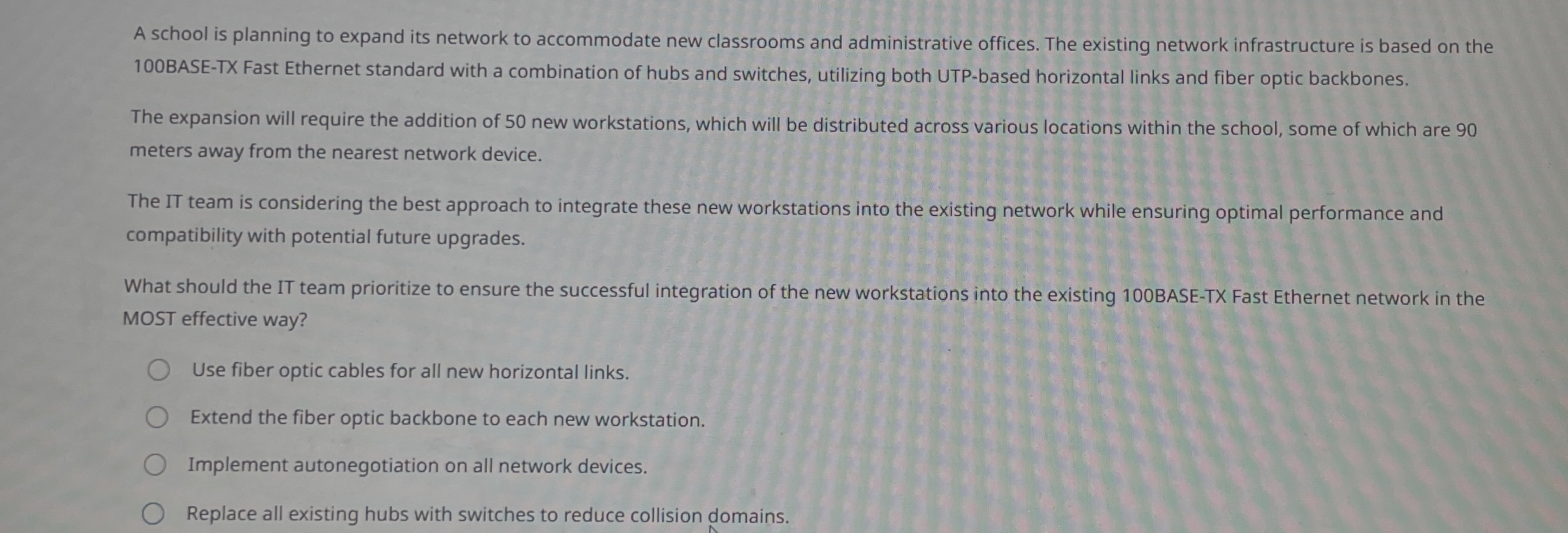 A school is planning to expand its network to