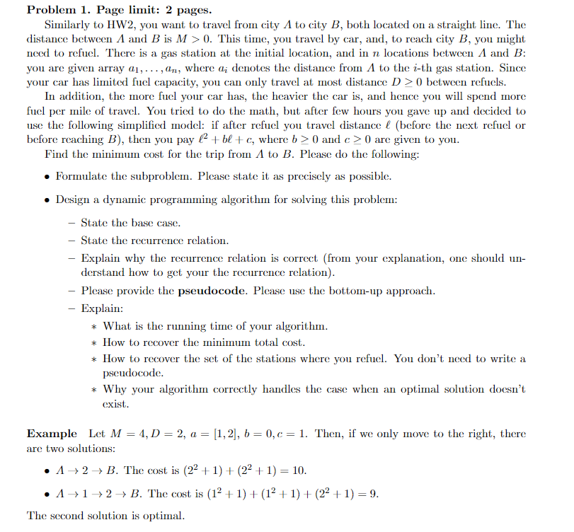 You want to travel from city A to city B , both