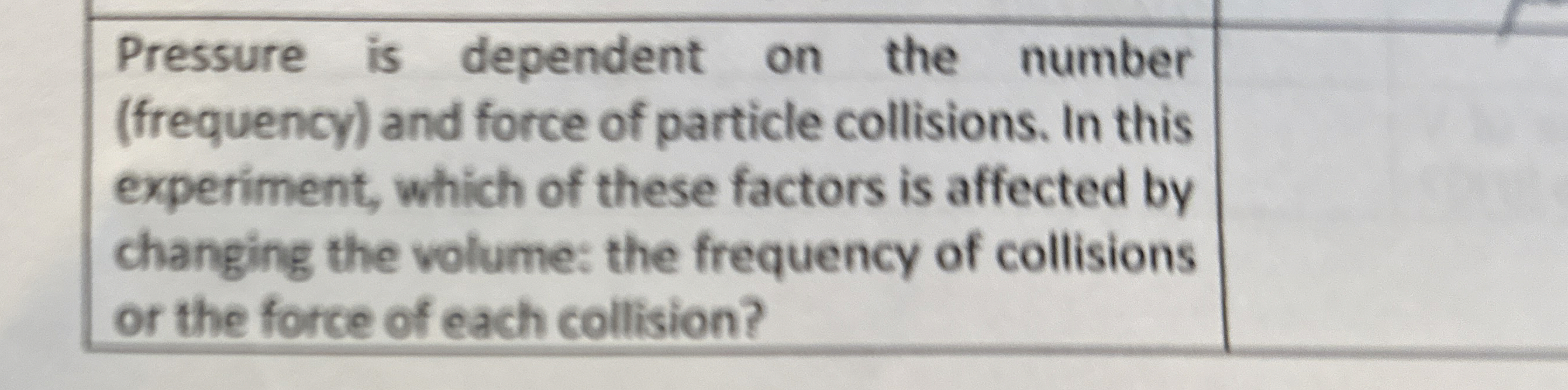 Pressure is dependent on the number ( frequency )