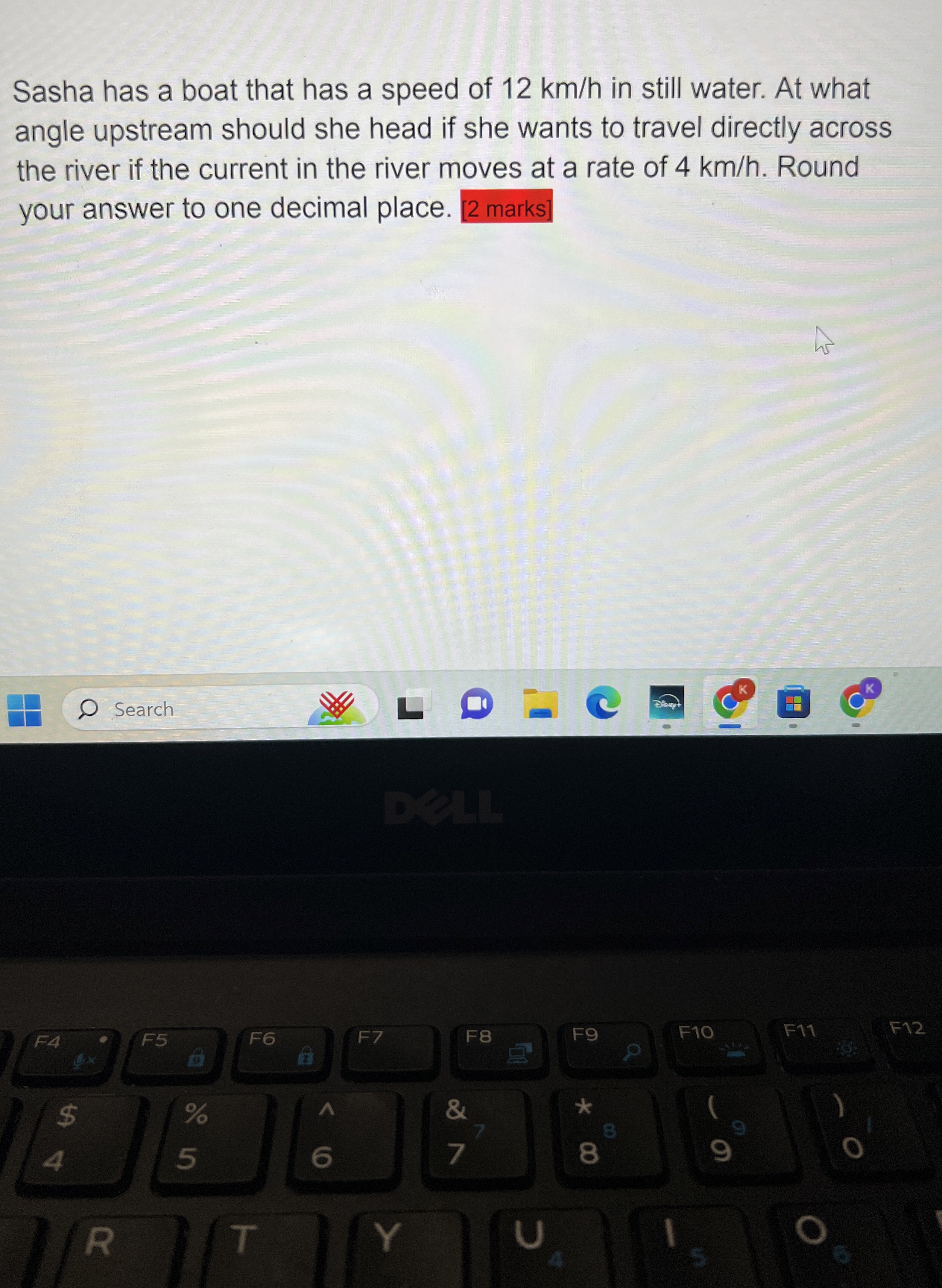 Sasha has a boat that has a speed of 1 2 k m h in