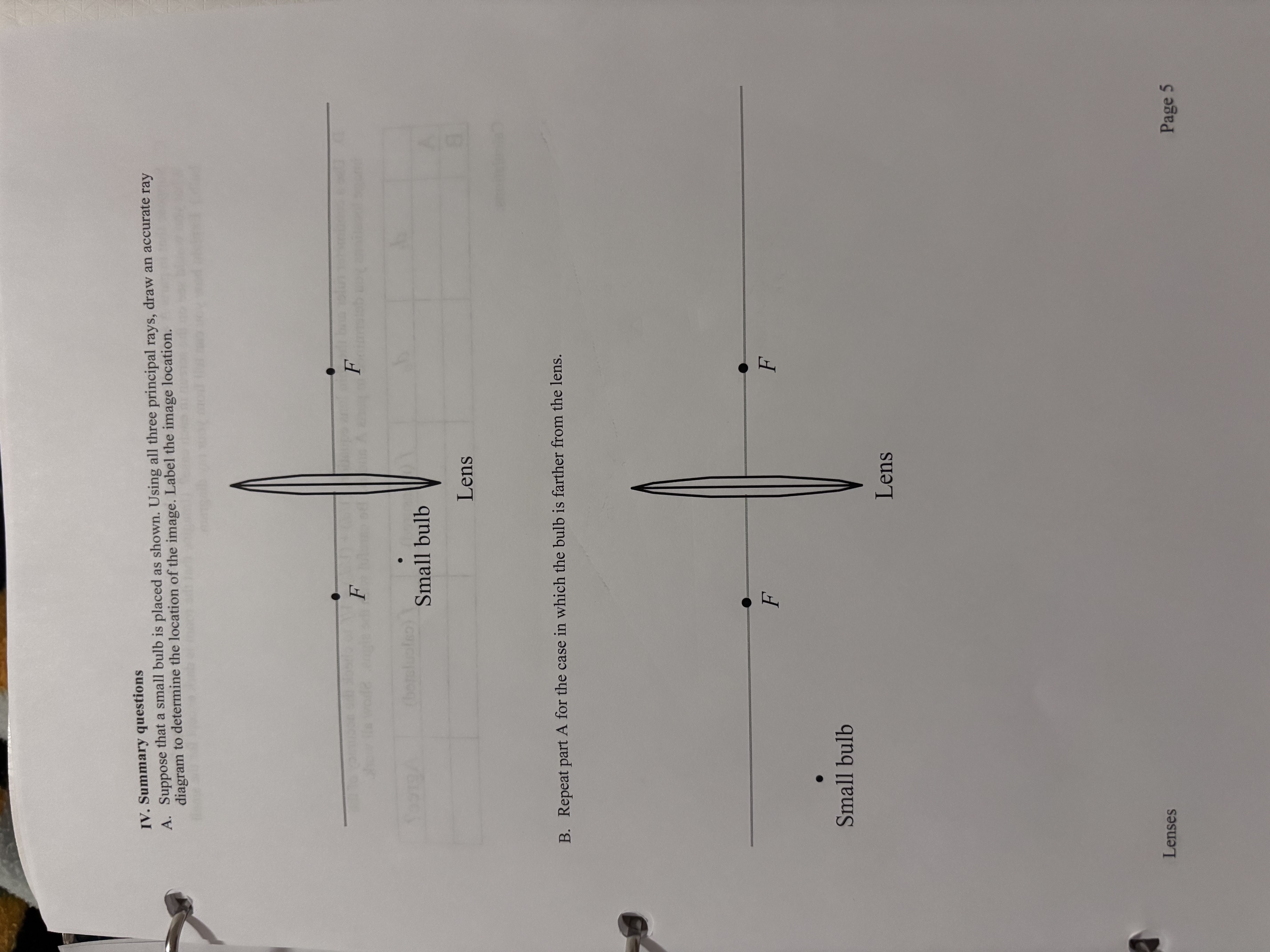 IV . Summary questions A . Suppose that a small
