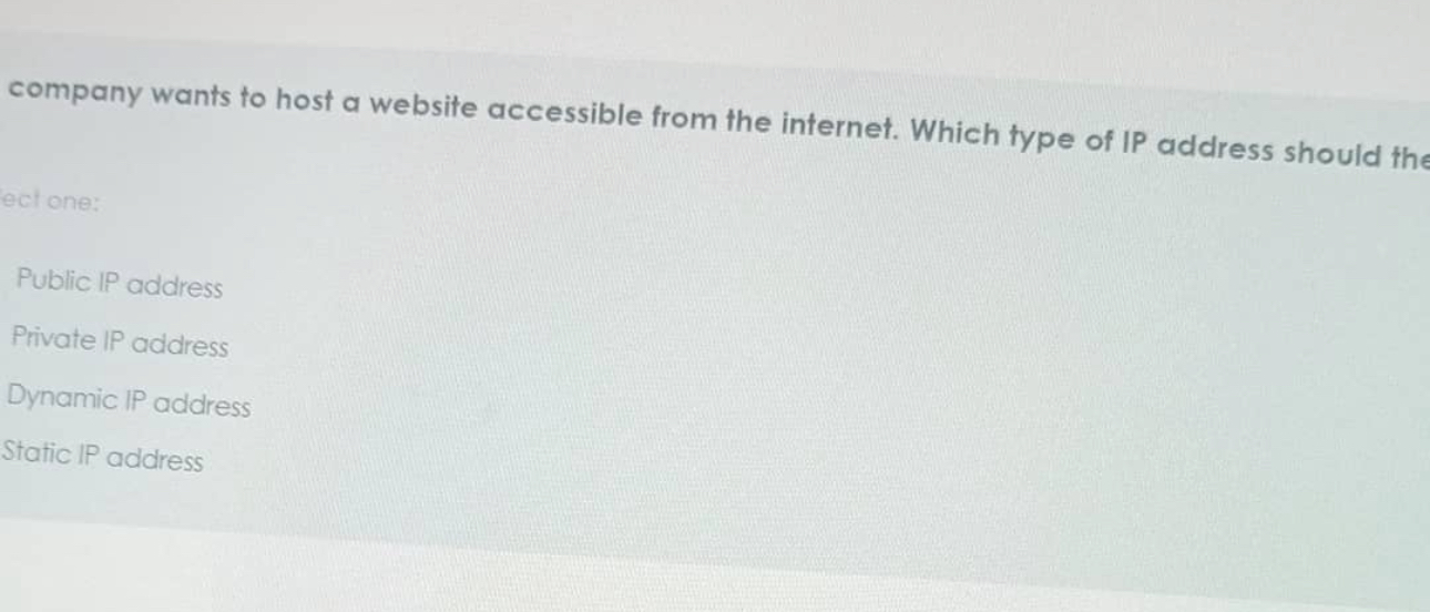 company wants to host a website accessible from
