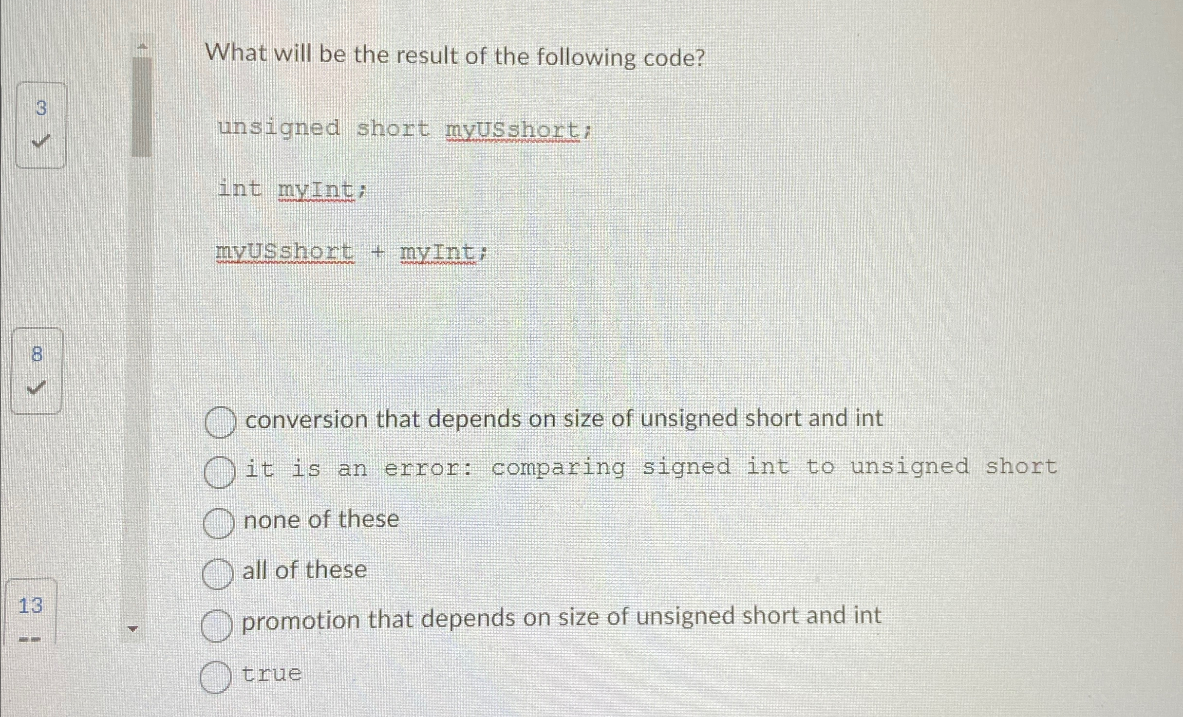 What will be the result of the following code? 3