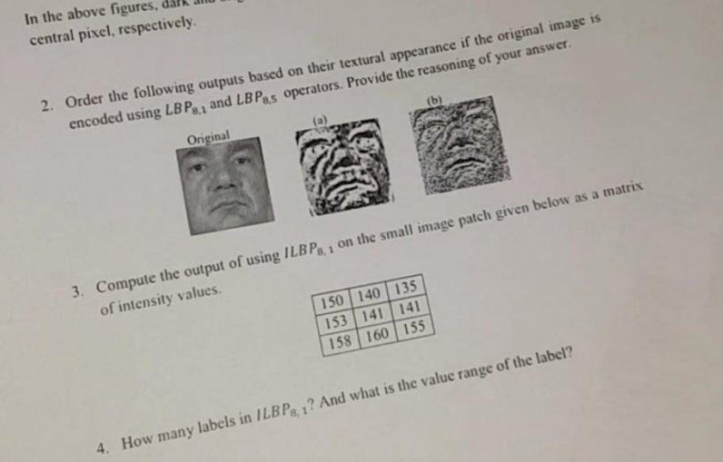 In the above figures, central pixel,