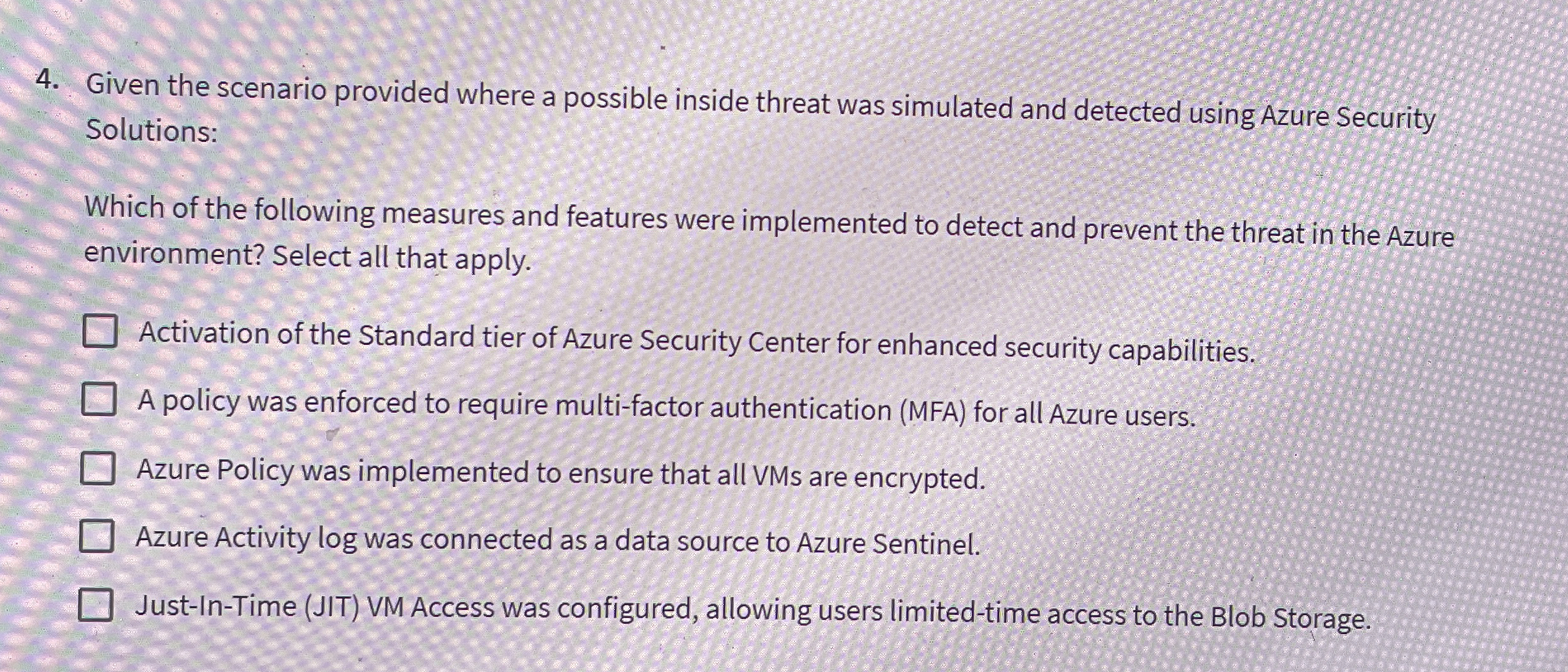 Given the scenario provided where a possible