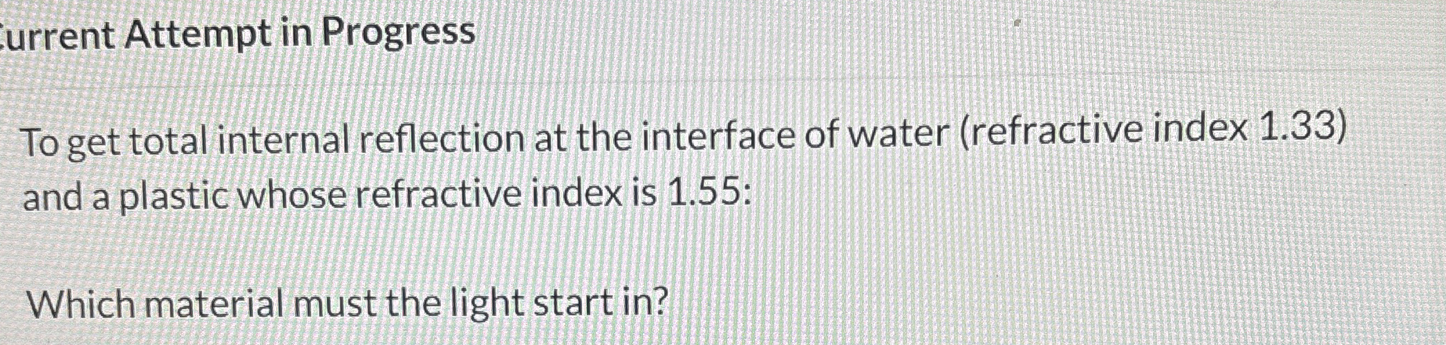 urrent Attempt in Progress To get total internal