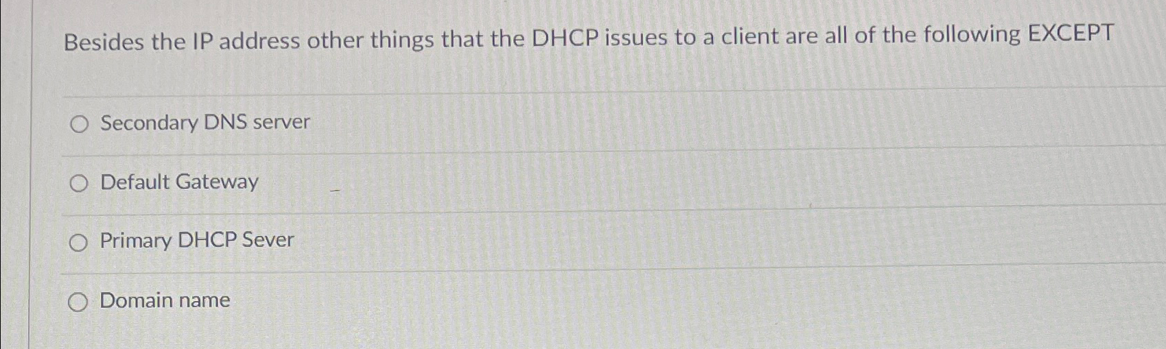 Besides the IP address other things that the DHCP