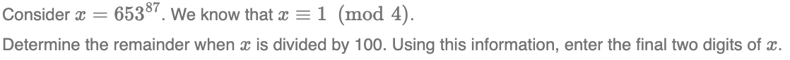 Consider x = 6 5 3 8 7 . We know that x - = 1 ( m