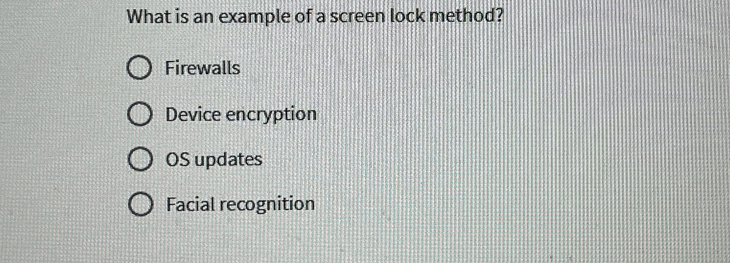 What is an example of a screen lock method?
