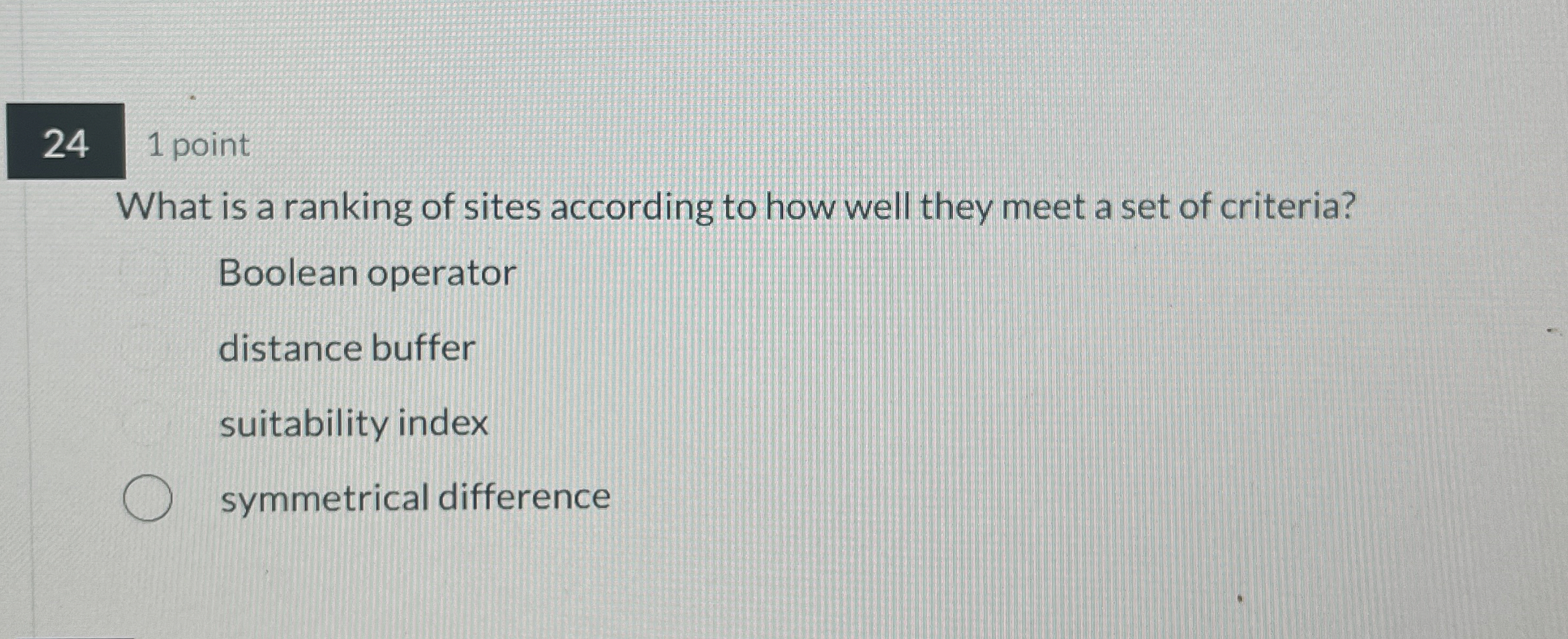 1 point What is a ranking of sites according to