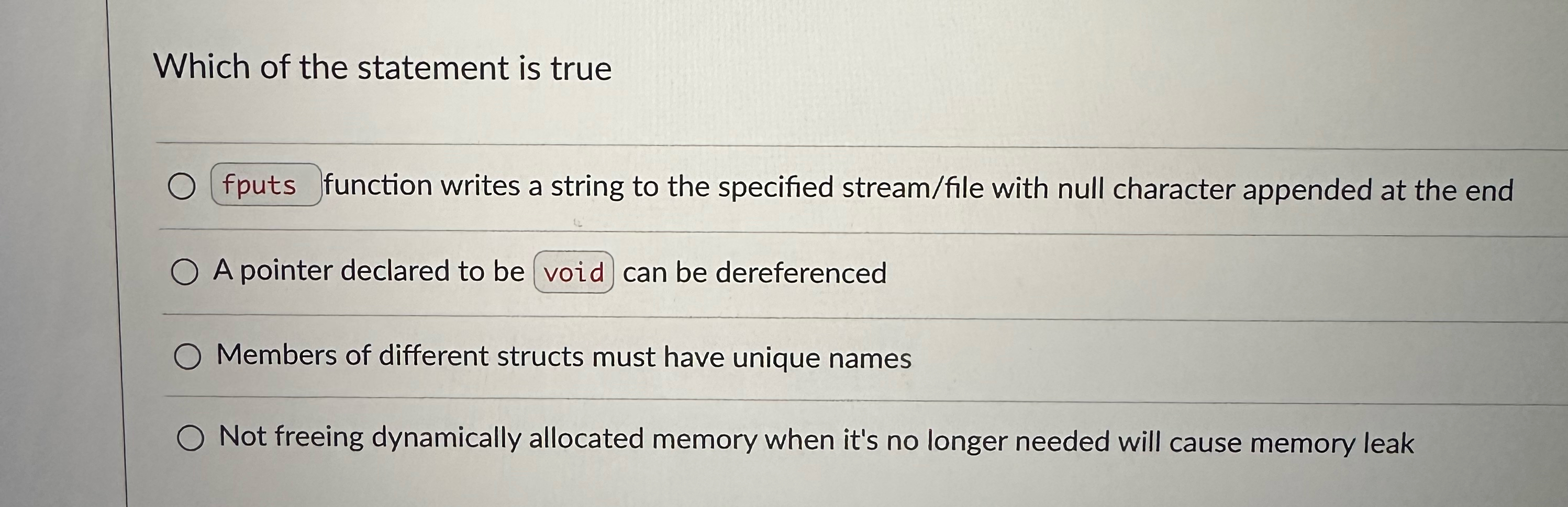 Which of the statement is true function writes a