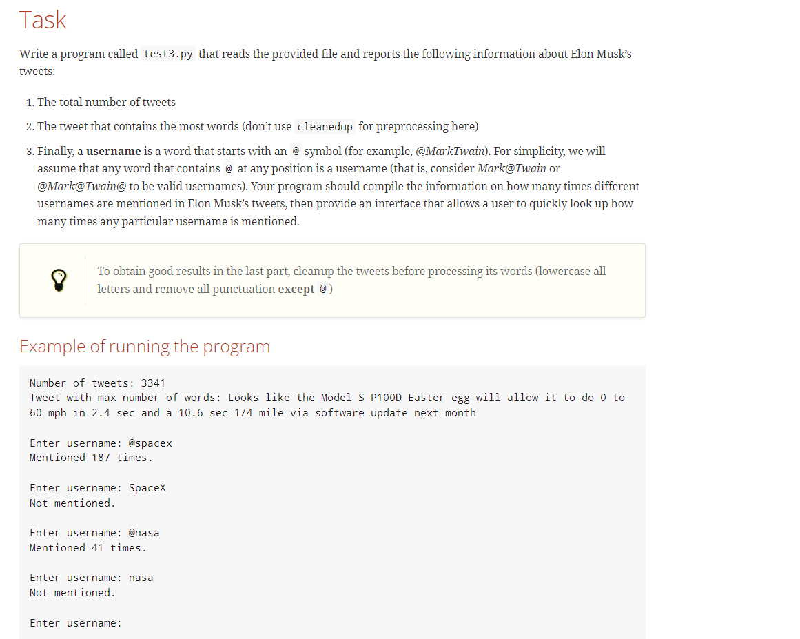 Task Write a program called test 3 . py that