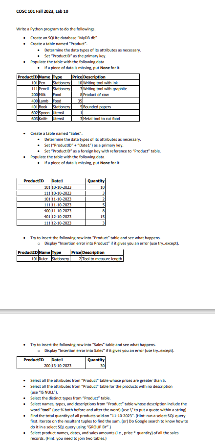 Write a Python program to do the followings.