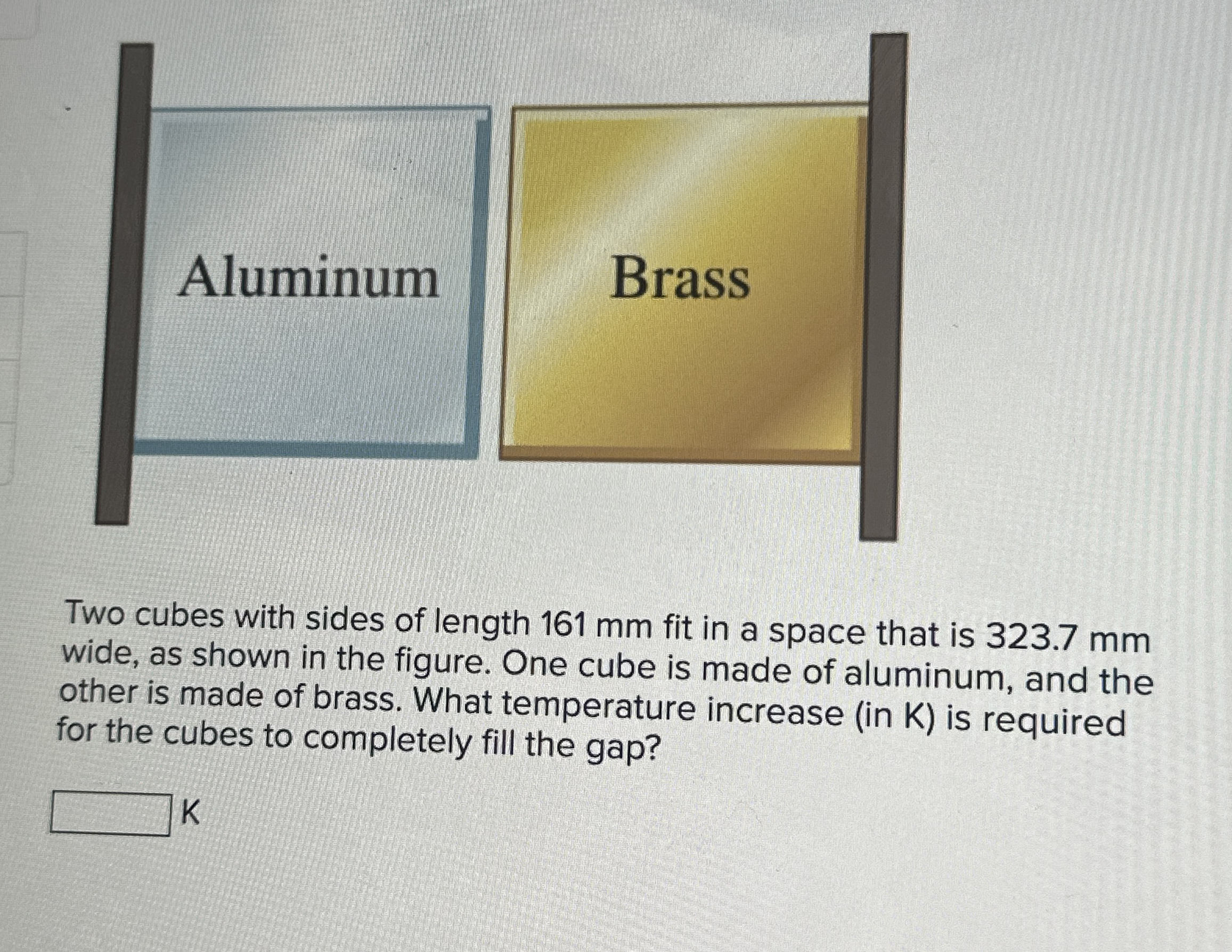 Aluminum Brass Two cubes with sides of length 1 6
