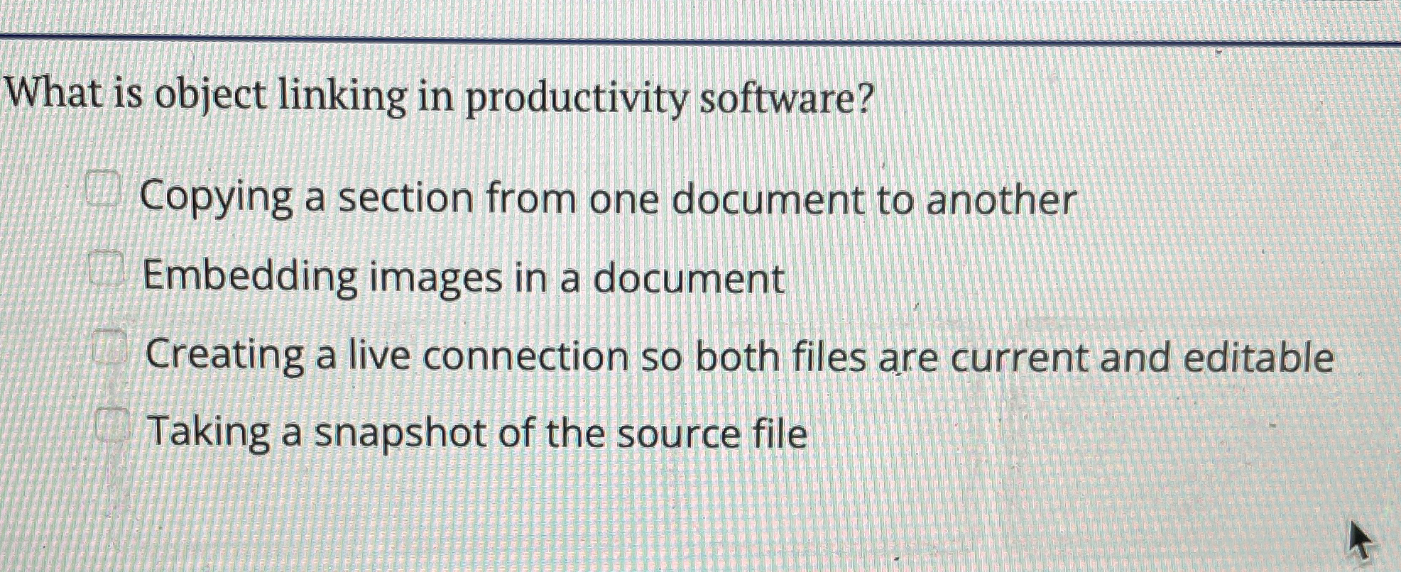What is object linking in productivity software?