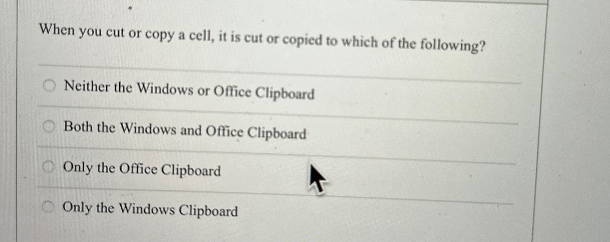 When you cut or copy a cell, it is cut or copied