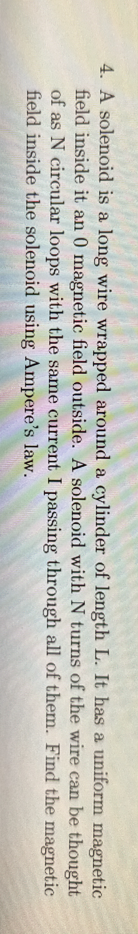A solenoid is a long wire wrapped around a