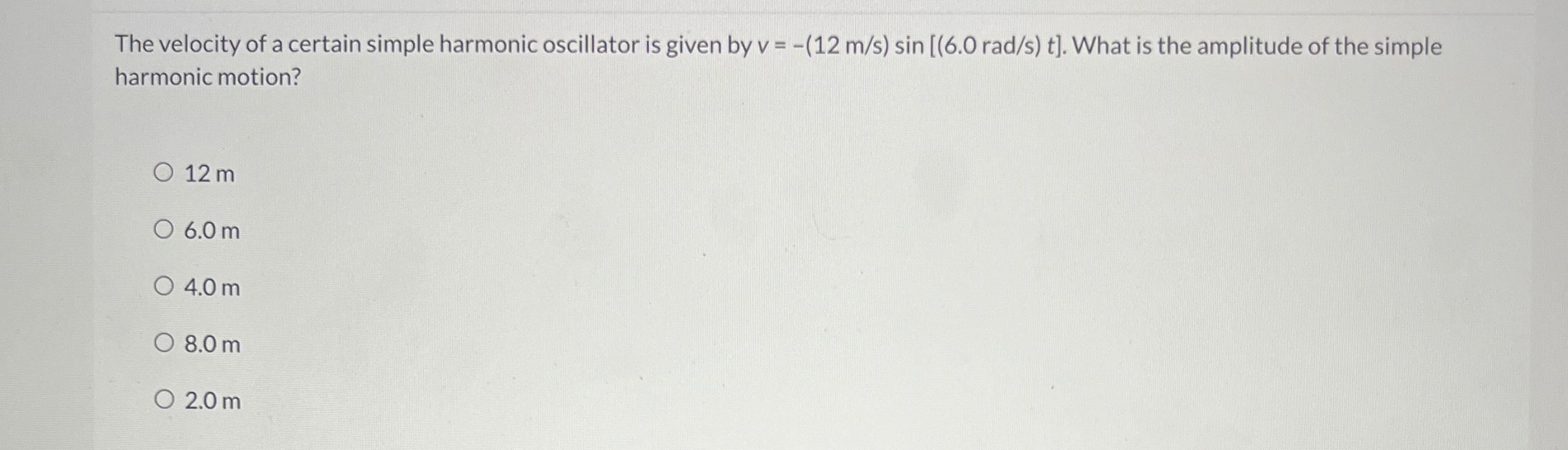 The velocity of a certain simple harmonic