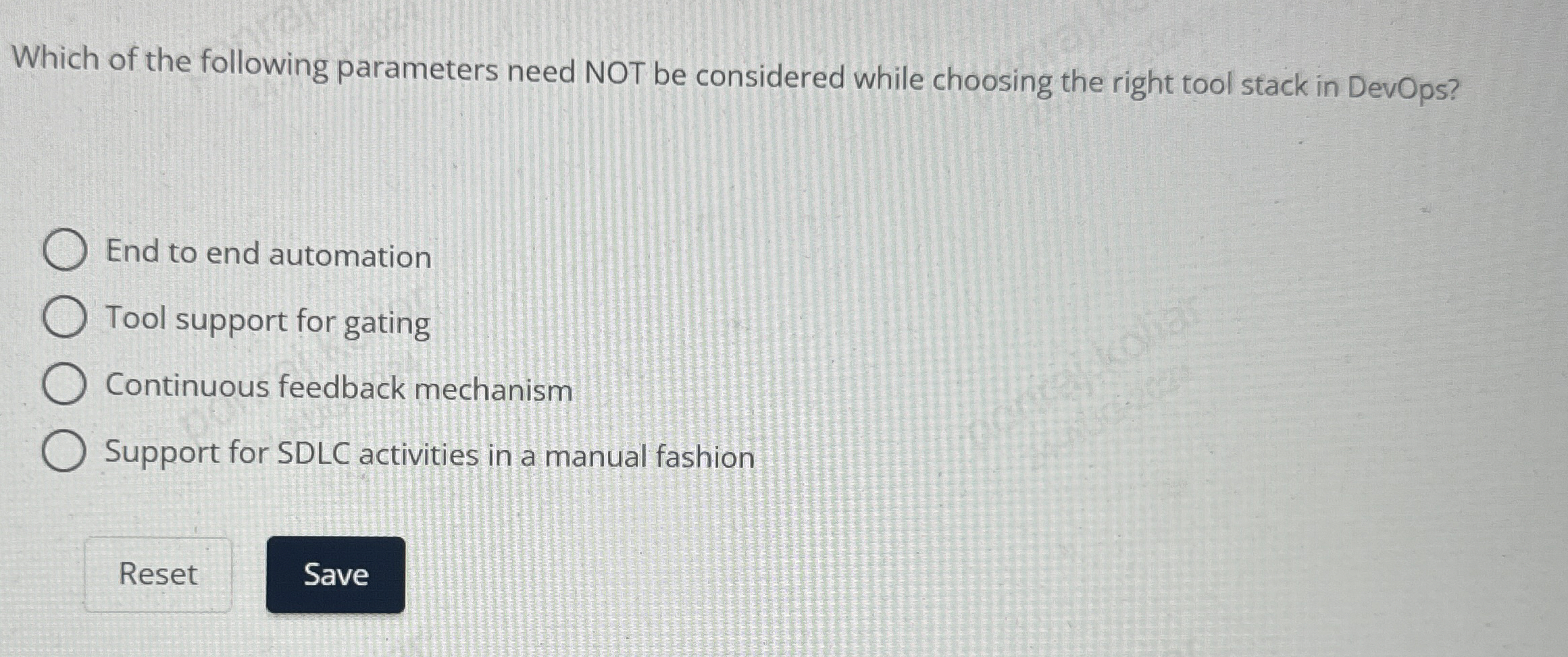 Which of the following parameters need NOT be