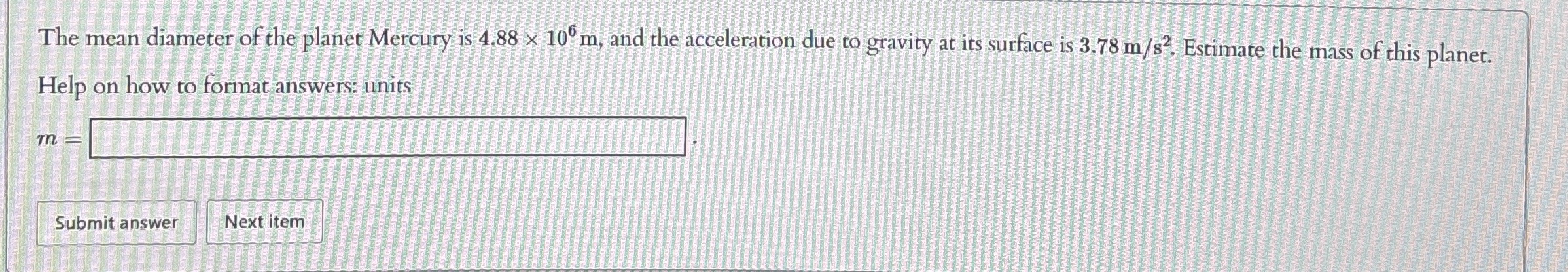 The mean diameter of the planet Mercury is 4 . 8