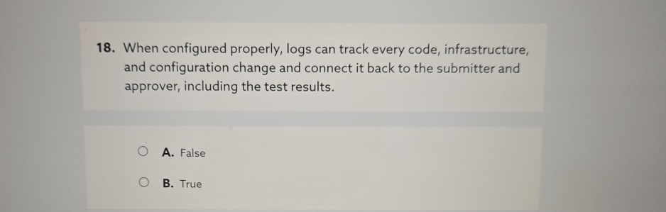 When configured properly, logs can track every