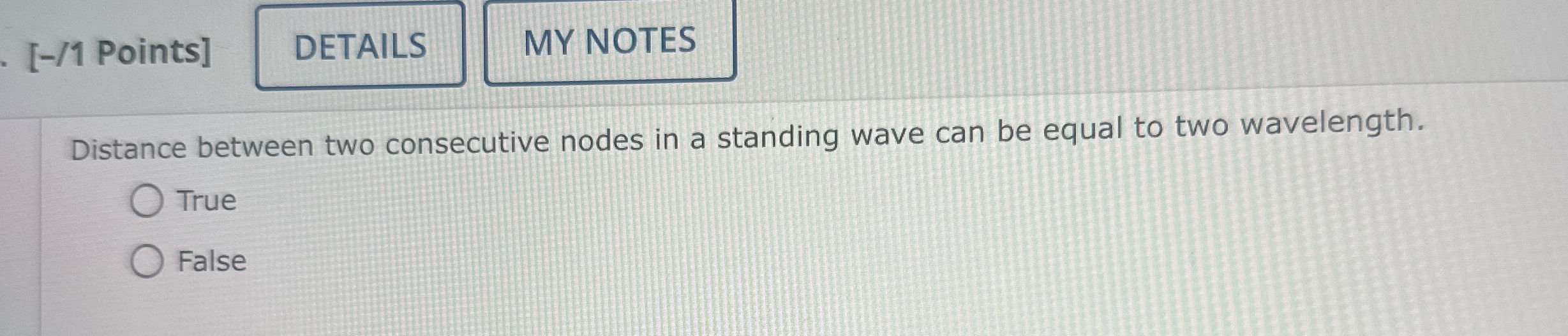 [ - / 1 Points ] Distance between two consecutive