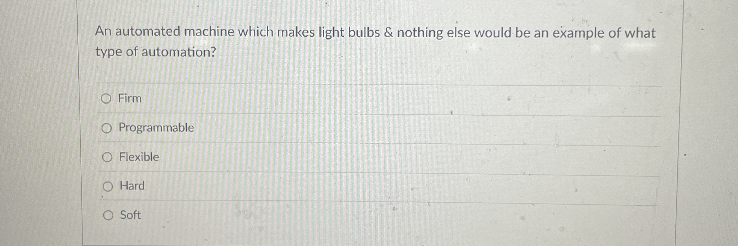 An automated machine which makes light bulbs &