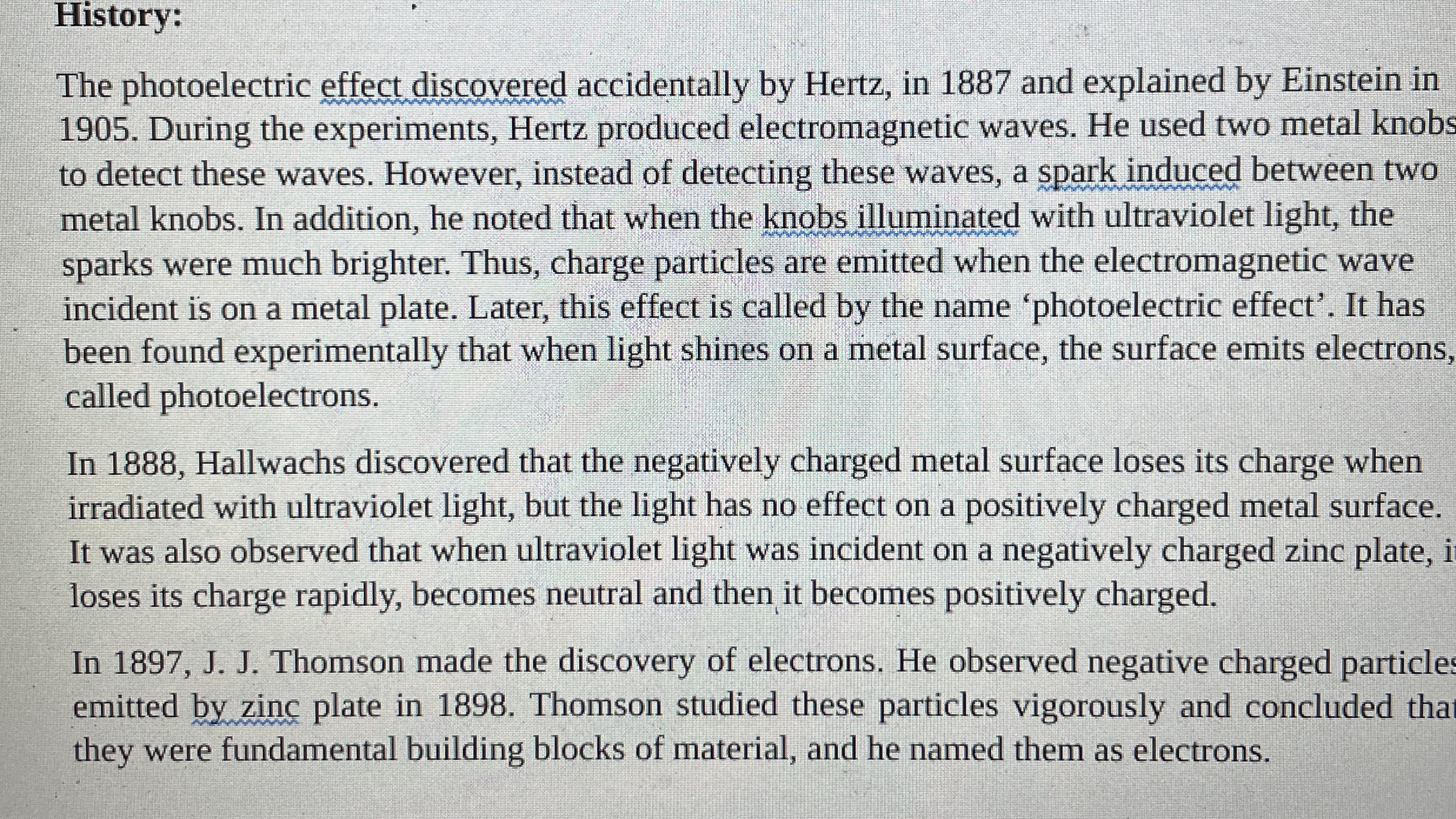 History: The photoelectric effect discovered