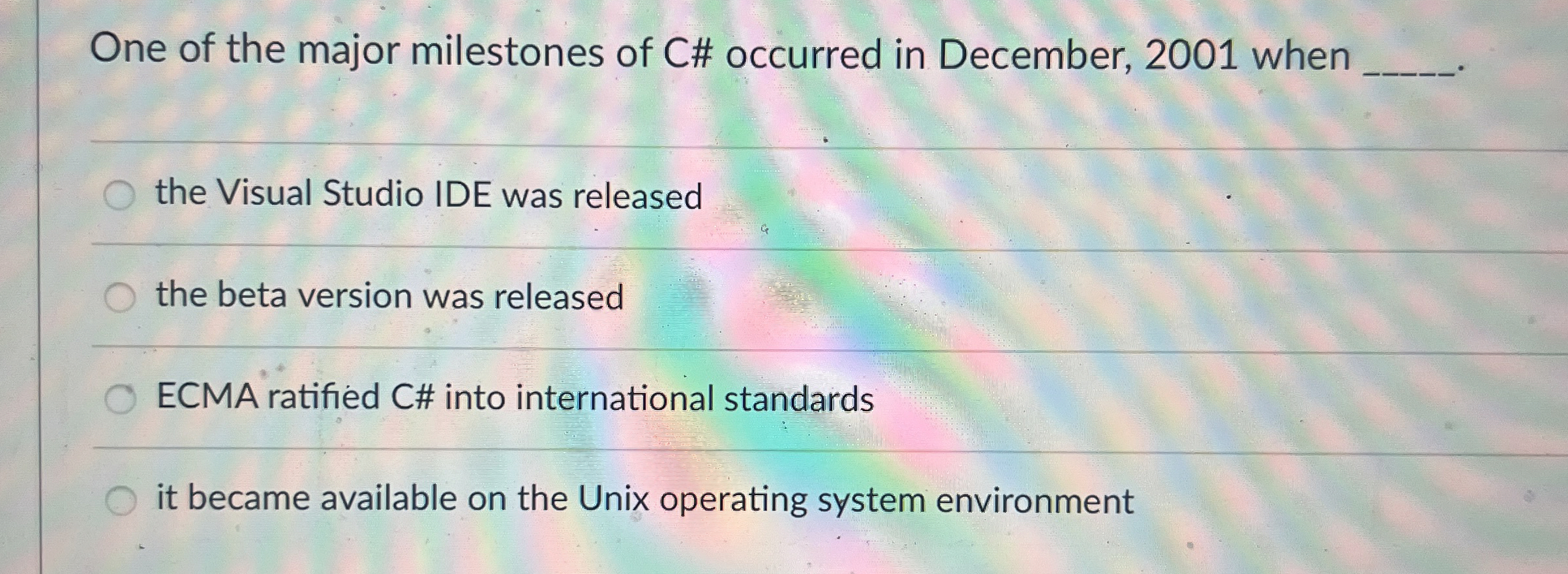 One of the major milestones of C# occurred in