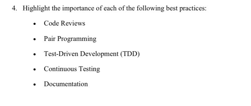 Highlight the importance of each of the following