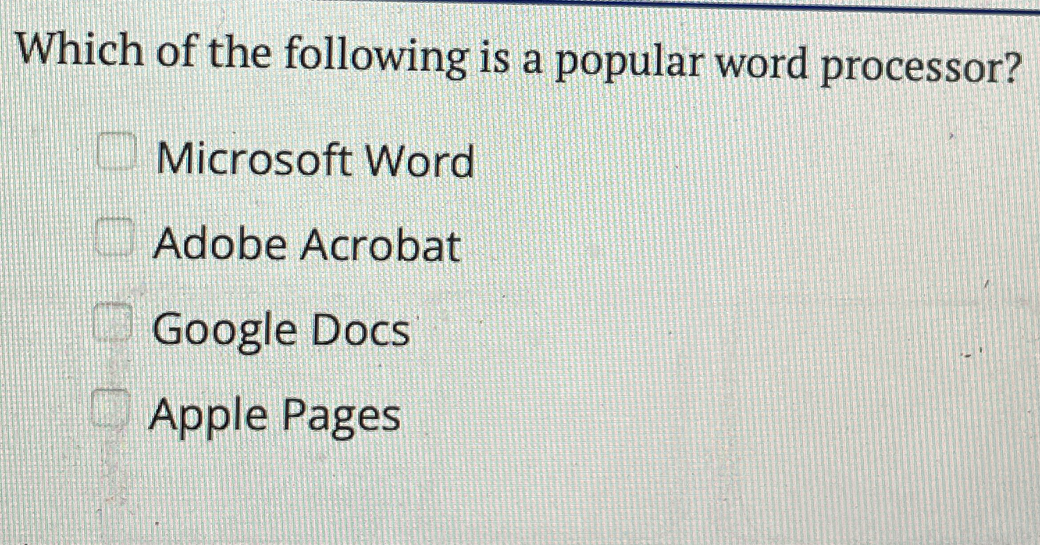 Which of the following is a popular word