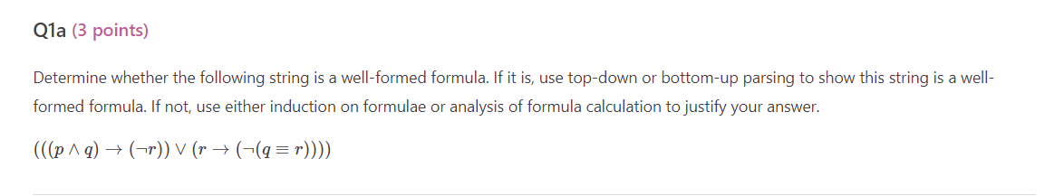 Q 1 a ( 3 points ) Determine whether the