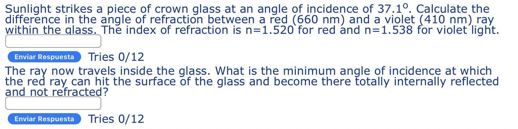 Sunlight strikes a piece of crown glass at an