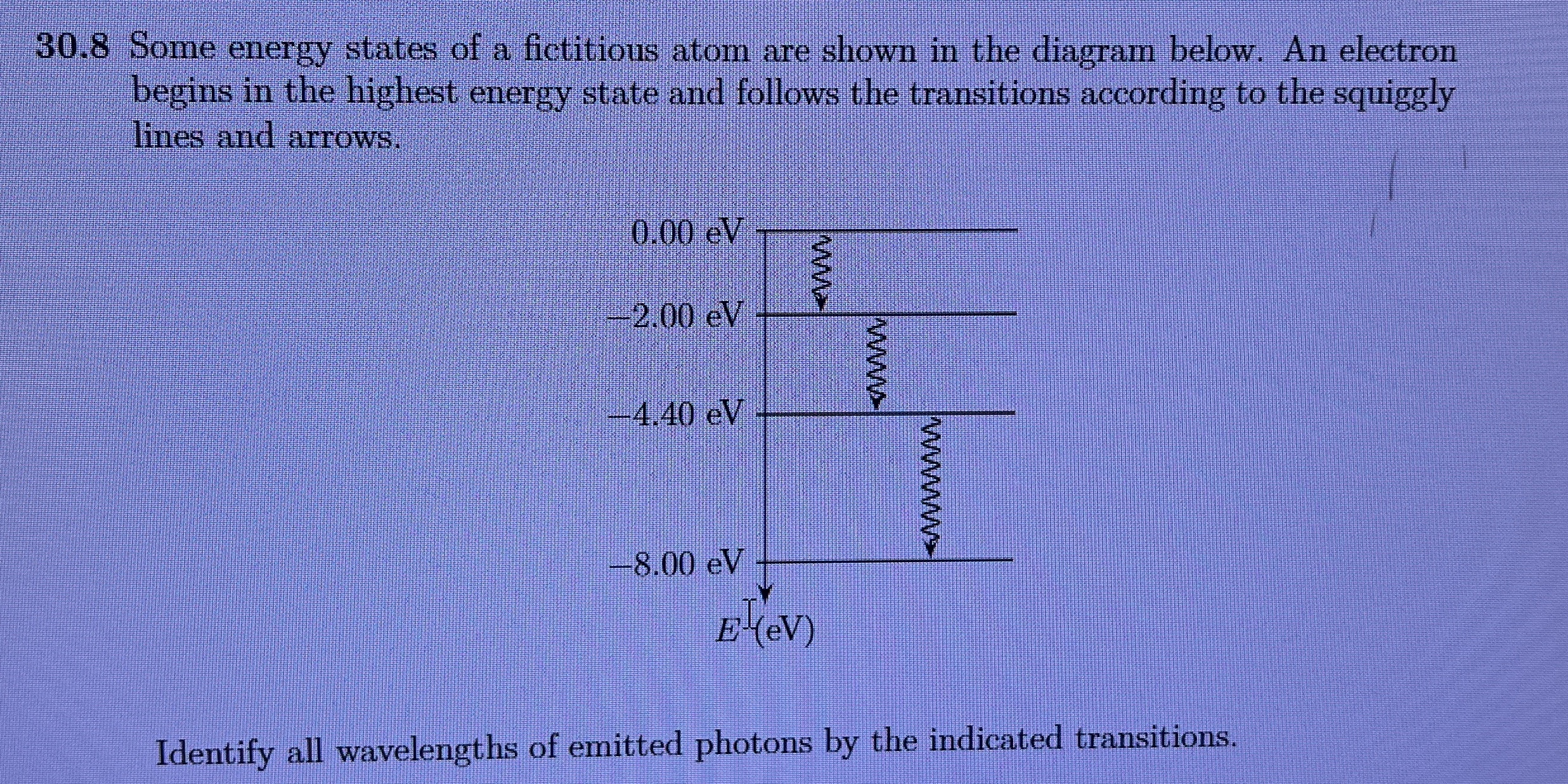 3 0 . 8 Some energy states of a fictitious atom
