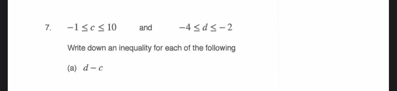 code class = "asciimath" > - 1 < = c < = 1 0 and