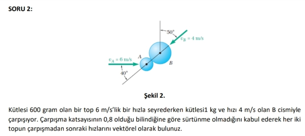 SORU 2 : K tlesi 6 0 0 gram olan bir top \ ( 6 \