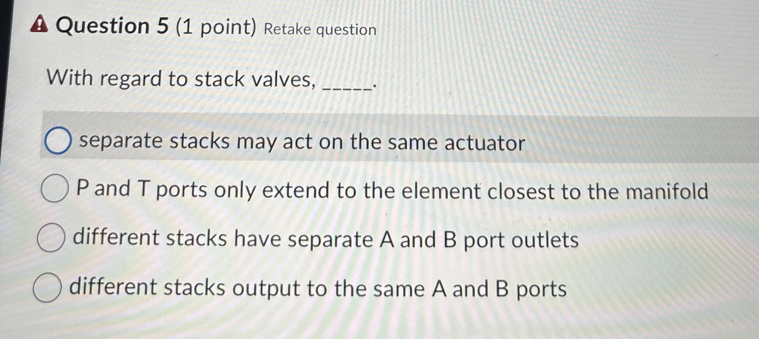 A Question point ) Retake question With regard to