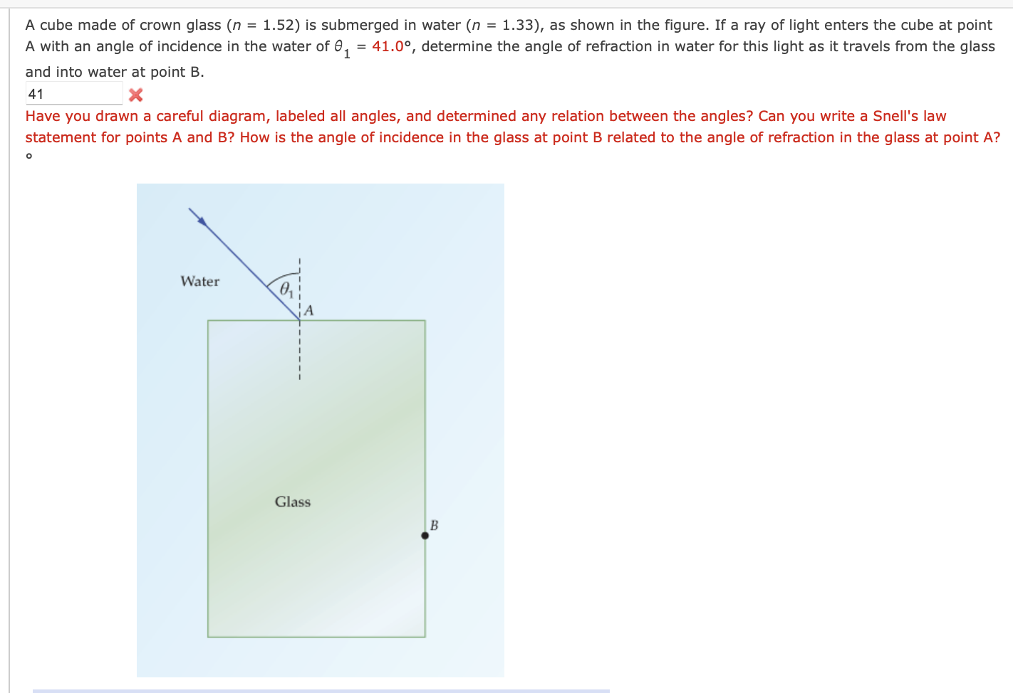 A cube made of crown glass ( \ ( n = 1 . 5 2 \ )