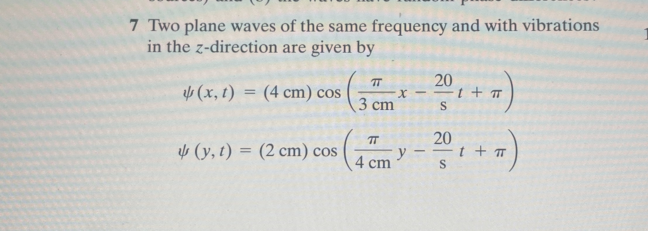 7 Two plane waves of the same frequency and with