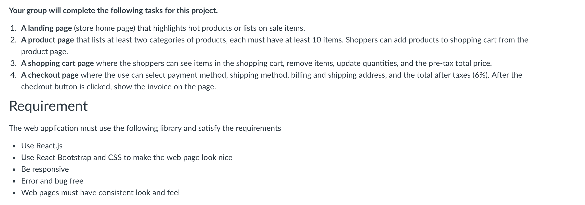 Requirement The web application must use the