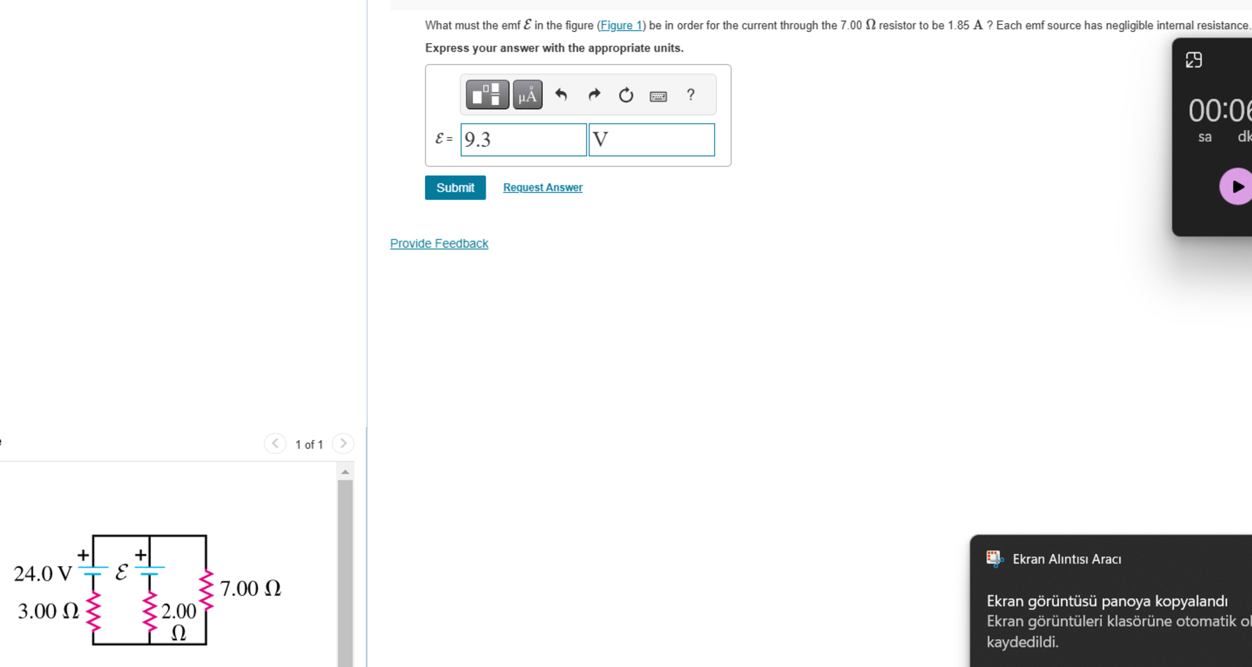 What must the emf \ ( \ mathcal { E } \ ) in the