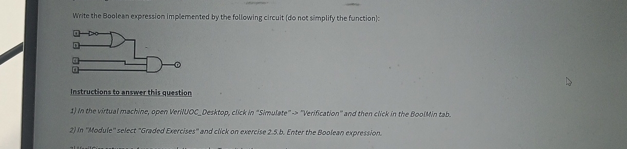 Write the Boolean expression implemented by the