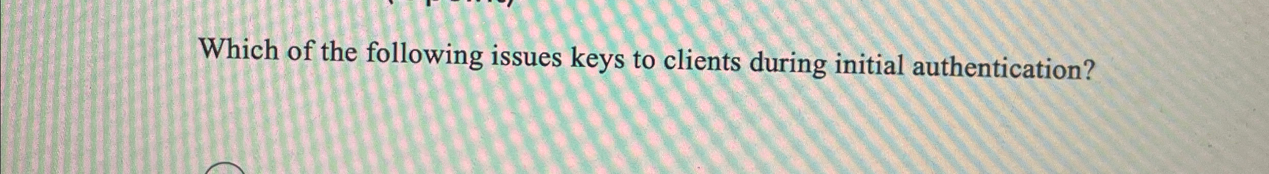 Which of the following issues keys to clients
