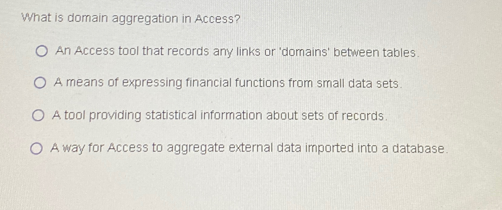 What is domain aggregation in Access? An A .